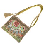 Bolso Bandolera Artesanal en Yute con Bordados, Diseño de Elefante y Estilo Único para Mujer - Imagen 4