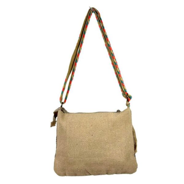 Bolso Bandolera Artesanal en Yute con Bordados, Diseño de Elefante y Estilo Único para Mujer - Imagen 6