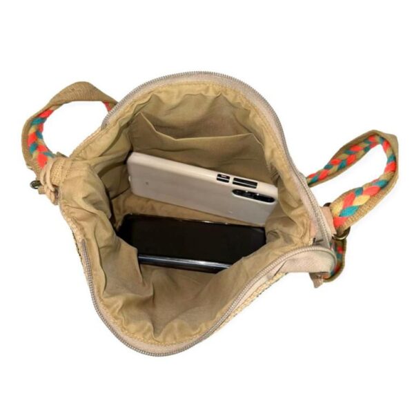 Bolso Bandolera Artesanal en Yute con Bordados, Diseño de Elefante y Estilo Único para Mujer - Imagen 7