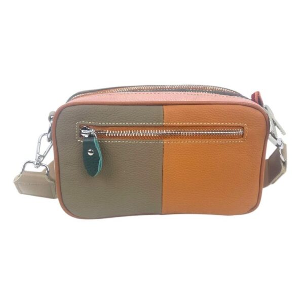 Bolso Bandolera Multicolor Trenzado de Piel con Bolsillo Trasero y 2 Compartimentos para Mujer - Imagen 11