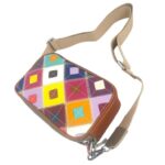 Bolso Bandolera Multicolor Trenzado de Piel con Bolsillo Trasero y 2 Compartimentos para Mujer - Imagen 9