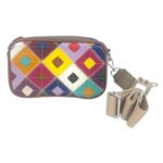 Bolso Bandolera Multicolor Trenzado de Piel con Bolsillo Trasero y 2 Compartimentos para Mujer - Imagen 8