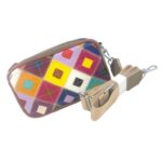 Bolso Bandolera Multicolor Trenzado de Piel con Bolsillo Trasero y 2 Compartimentos para Mujer - Imagen 3