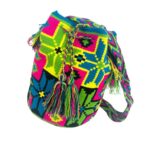 Bolso Mochila Wayuu Colombia Grande Artesanal con Diseño Multicolor Exclusivo