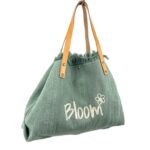 Bloom Bolso Shopper de algodón con Asas de Piel para Mujer - Imagen 6