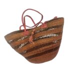 Capazo artesanal africana con asas de piel DIY y Gran Calidad para Mujer - Imagen 2