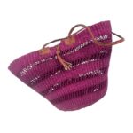 Capazo artesanal africana con asas de piel DIY y Gran Calidad para Mujer - Imagen 3