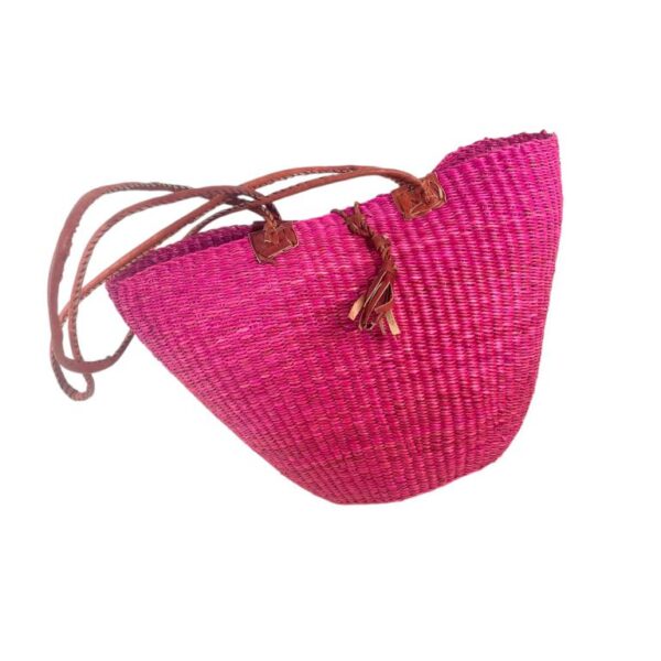 Capazo artesanal africana con asas de piel DIY y Gran Calidad para Mujer - Imagen 7