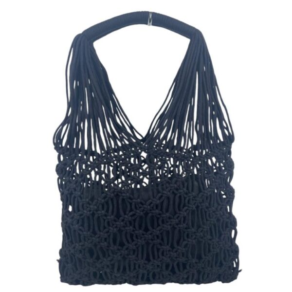 Bolso de Mano en Ratan y Ganchillo para Mujer + Neceser Extra con Cierre de Cremallera - Imagen 5