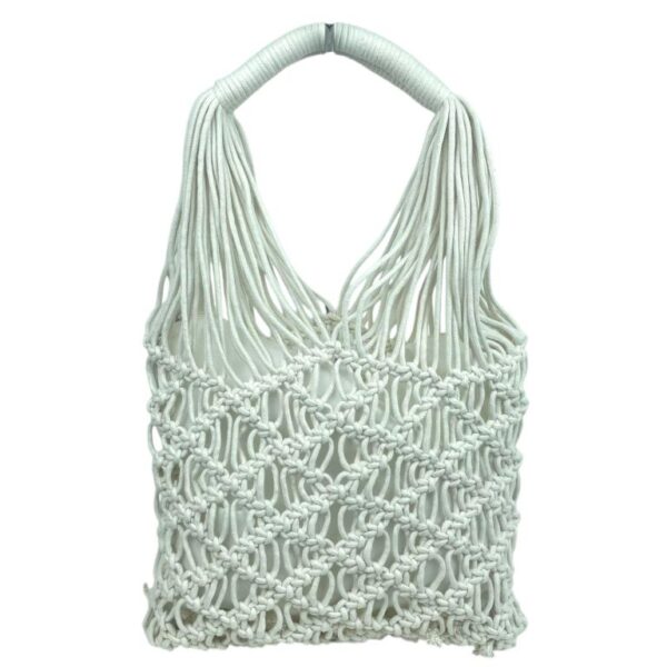 Bolso de Mano en Ratan y Ganchillo para Mujer + Neceser Extra con Cierre de Cremallera - Imagen 4