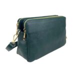 Bolso Bandolera en Piel Italiana con 2 Cremalleras y Compartimento Central para Mujer - Imagen 11