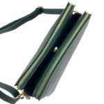 Bolso Bandolera en Piel Italiana con 2 Cremalleras y Compartimento Central para Mujer - Imagen 16