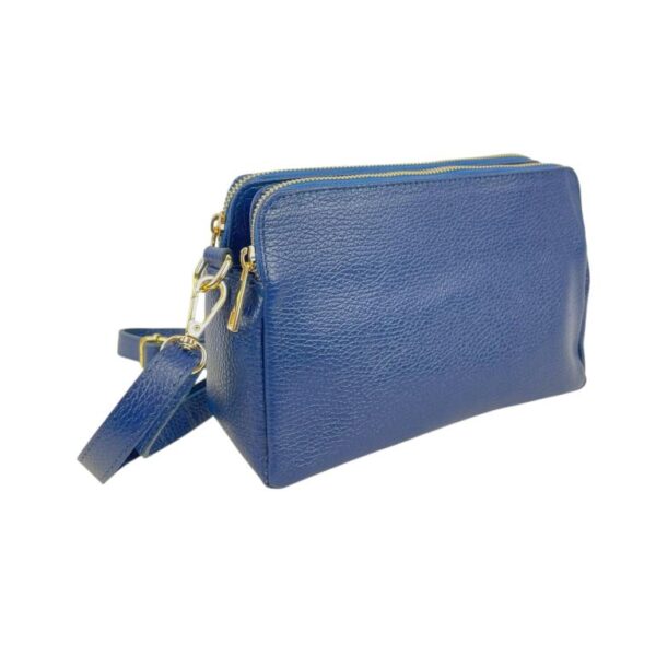 Bolso Bandolera en Piel Italiana con 2 Cremalleras y Compartimento Central para Mujer - Imagen 10