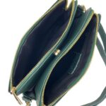 Bolso Bandolera en Piel Italiana con 2 Cremalleras y Compartimento Central para Mujer - Imagen 17