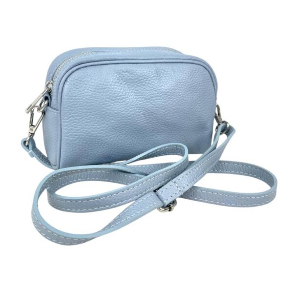 Bolso Bandolera de Mujer en Piel Italiana con Bolsillo Frontal con Flecos y Cierre de Cremallera - Imagen 13