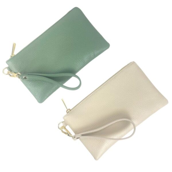 Bolso de Mano en Piel con Asa Corta Extraíble, Cierre de Cremallera y Colores Lisos para Mujer - Imagen 2
