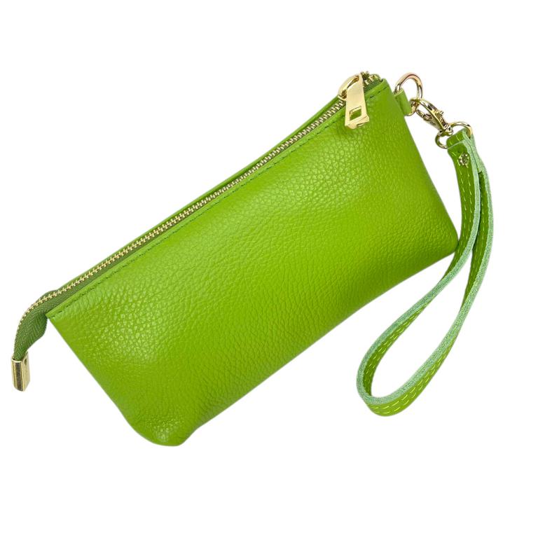 Neceser en Piel Italiana para Mujer con Asa Corta Extraíble y Cierre de Cremallera
