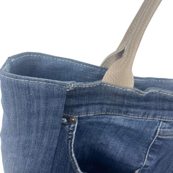 Bolso de Hombro en Algodón con Asas de Piel, Gran Capacidad y Cierre de Cremallera para Mujer - Imagen 20