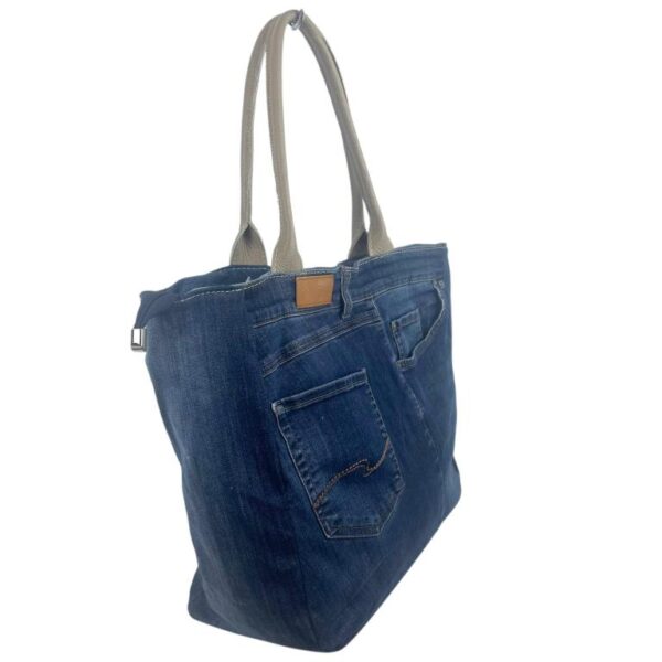 Bolso de Hombro en Algodón con Asas de Piel, Gran Capacidad y Cierre de Cremallera para Mujer - Imagen 18