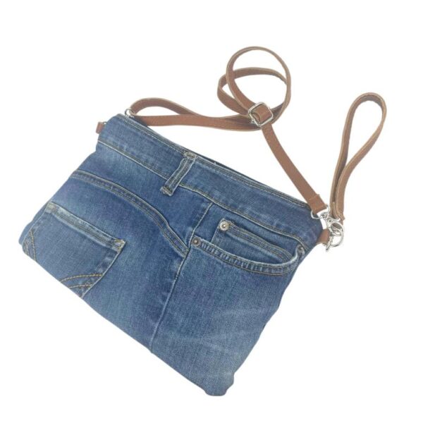 Bolso Bandolera de Algodón con Asa Corta Extraíble y Tira Bandolera en Piel para Mujer - Imagen 13