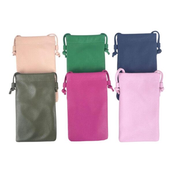 Bolsito Portamovil en Piel Italiana con Cierre de Imán y Asa Larga para Mujer - Imagen 2