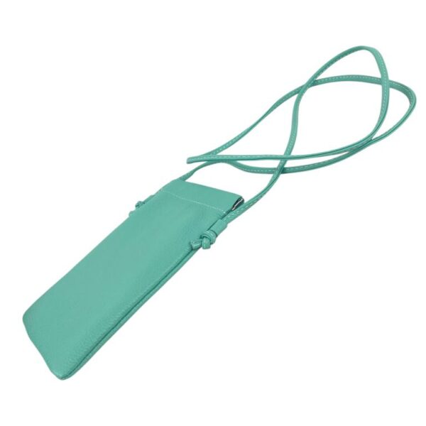 Bolsito Portamovil en Piel Italiana con Cierre de Imán y Asa Larga para Mujer - Imagen 8