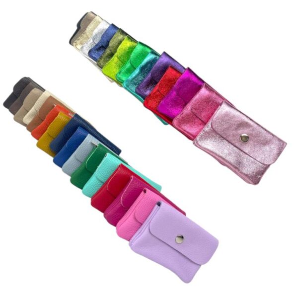 Monedero Compacto de Mujer en Piel Italiana con 3 compartimentos - Imagen 11