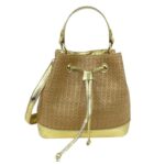 Bolso de Mano Sintético tipo Bucket con Efecto Brillante, Cierre de Cuerdas y Cremallera Mujer - Imagen 5