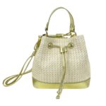 Bolso de Mano Sintético tipo Bucket con Efecto Brillante, Cierre de Cuerdas y Cremallera Mujer - Imagen 3