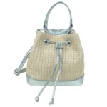 Bolso de Mano Sintético tipo Bucket con Efecto Brillante, Cierre de Cuerdas y Cremallera Mujer - Imagen 4