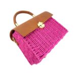 Bolso de Mano en Papel con Asa Corta, Solapa y Tira Bandolera para Mujer - Imagen 6