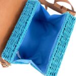 Bolso de Mano en Papel con Asa Corta, Solapa y Tira Bandolera para Mujer - Imagen 11