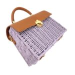 Bolso de Mano en Papel con Asa Corta, Solapa y Tira Bandolera para Mujer - Imagen 4