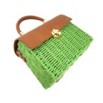 Bolso de Mano en Papel con Asa Corta, Solapa y Tira Bandolera para Mujer - Imagen 3