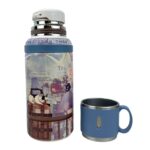 Botella Termo con Diseño Muñeca Sweet Candy, 2 Tapones y Asa de Mano para Mujer