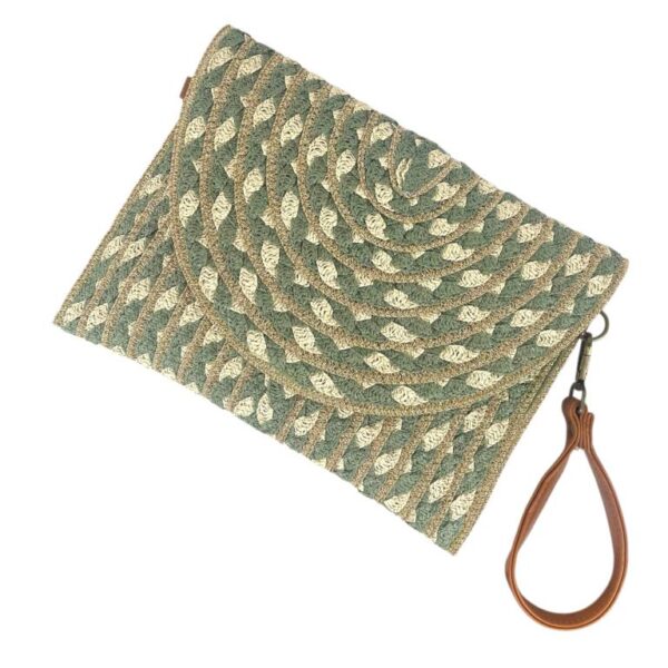 Bolso Bandolera de Papel Tipo Sobre para Mujer con Solapa de Botón, Cierre de Cremallera y Bonito Diseño - Imagen 9