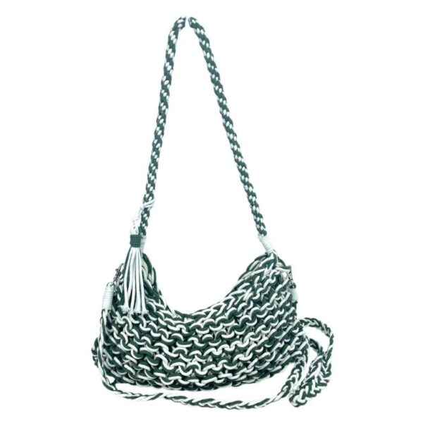 Bolso de Hombro de Algodón y Ganchillo con Asa Larga y Tira Bandolera Extraíble para Mujer - Imagen 4