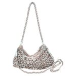 Bolso de Hombro de Algodón y Ganchillo con Asa Larga y Tira Bandolera Extraíble para Mujer - Imagen 5