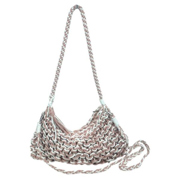 Bolso de Hombro de Algodón y Ganchillo con Asa Larga y Tira Bandolera Extraíble para Mujer - Imagen 5