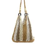 Bolso de Hombro de Algodón y Ganchillo para Mujer con Asas Largas y Saquito Interior