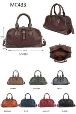 Bolso de Mano Sintético Estilo Bowling Vintage con Bolsillos Interiores para Mujer - Imagen 2