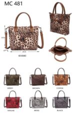 Bolso Bandolera Sintético de Mujer con Diseño Animal Print, 2 Asas Cortas y Cierre de Cremallera - Imagen 2