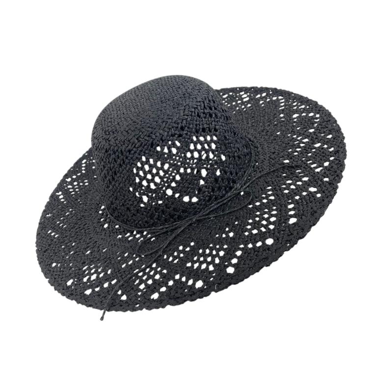 CGMZ-25014-3 Sombrero de Papel y Algodón con Ala Ancha, Lazo Decorativo y Talla Única para Mujer - Imagen 1