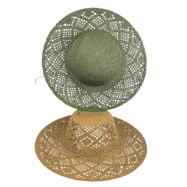 Sombrero de Papel y Algodón con Ala Ancha, Lazo Decorativo y Talla Única para Mujer - Imagen 3