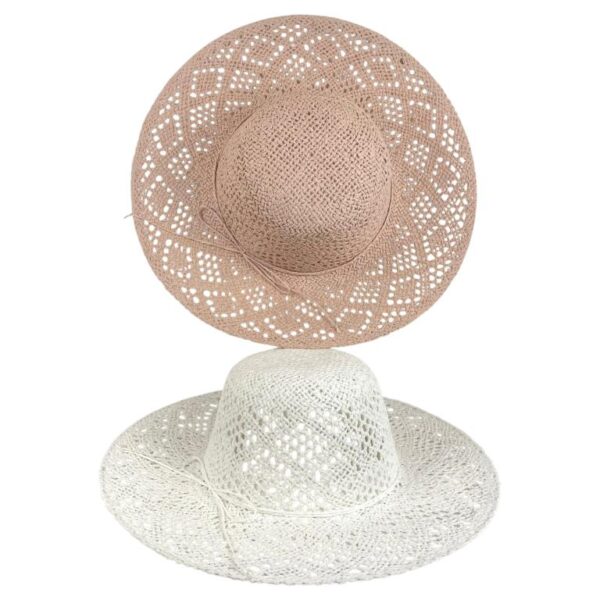 Sombrero de Papel y Algodón con Ala Ancha, Lazo Decorativo y Talla Única para Mujer - Imagen 4