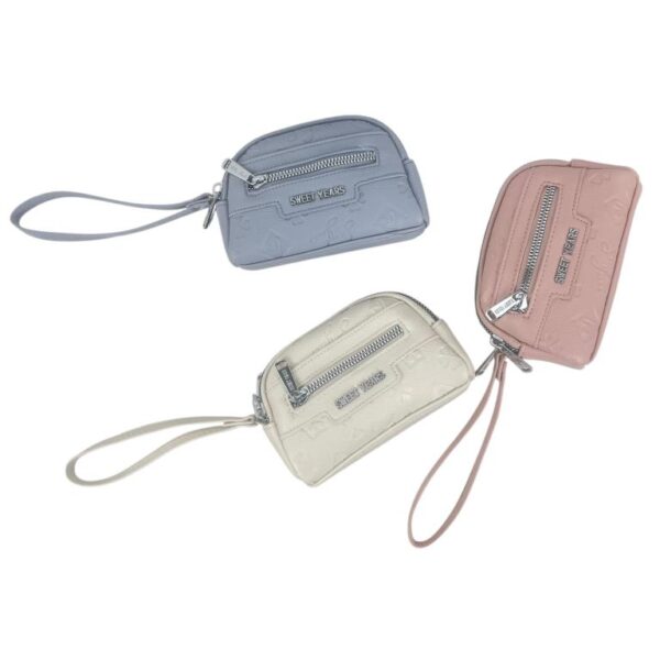 Monedero Sintético y Compacto para Mujer con 2 Compartimentos, Bolsillo Frontal y Asa de Mano - Imagen 5