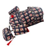 Pack Bolso de Viaje Acolchado Algodón + 3 Neceser A Juego con Diseño Exclusivo Mujer - Imagen 2