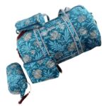 Pack Bolso de Viaje Acolchado Algodón + 3 Neceser A Juego con Diseño Exclusivo Mujer