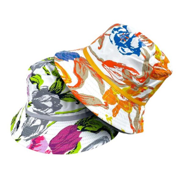 Gorro Bucket Multicolor y Reversible en Viscosa 100% con Bonito Diseño Mujer - Imagen 3