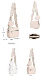 Bolso Bandolera Sintético con Bolsillo Frontal, 2 Compartimentos y Monedero Circular Extra para Mujer - Imagen 2